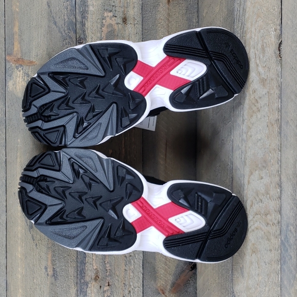 adidas Women's Leather Falcon RX Originals No Laces Black White - Picture 5 of 10